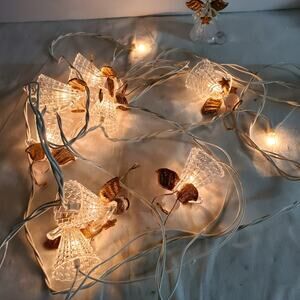 Vtg 2003 Avon Eight Angels String Lights Christmas Cherub Tested Working Y2K